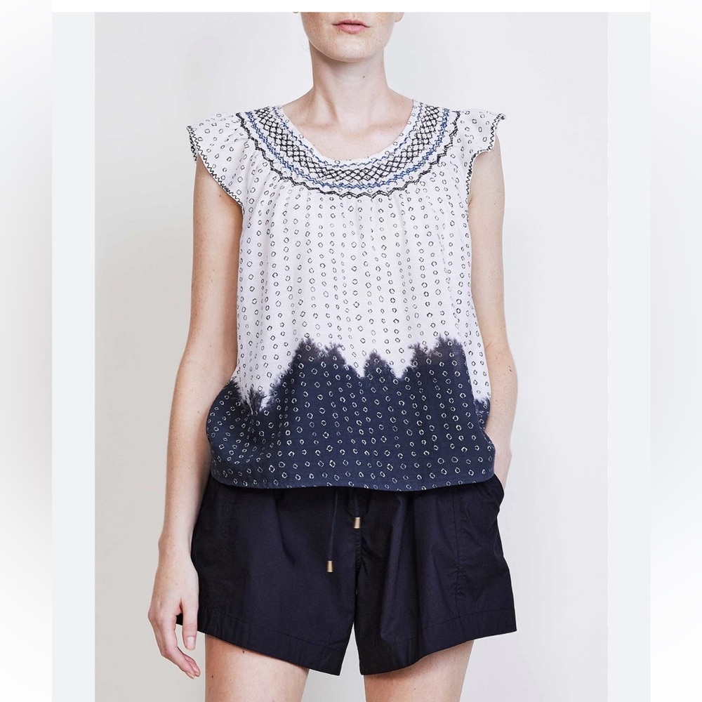 Apiece apart shibori dip dye smock blouse XS